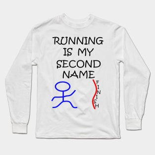 Stick Figure Running Long Sleeve T-Shirt